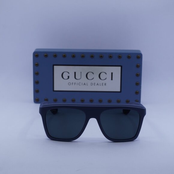 Gucci GG1570S 008 Square Sunglasses - Blue - Picture 3 of 11